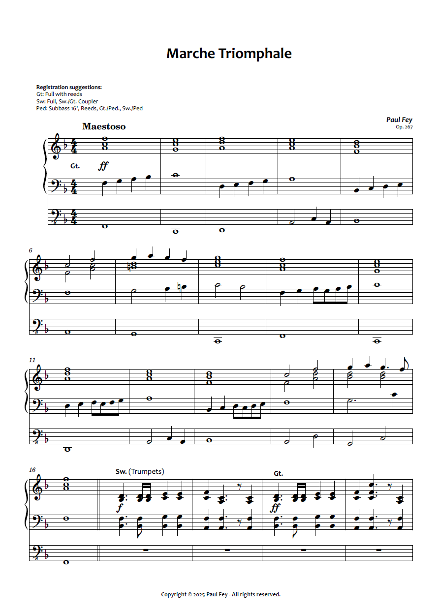 Marche Triomphale (Sheet Music) - Paul Fey, Op. 267