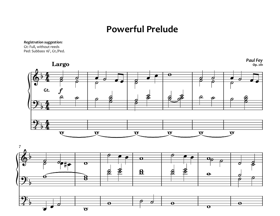Powerful Prelude (Sheet Music) - Paul Fey, Op. 281