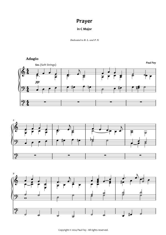 Gebet in C-Dur (Noten) - Paul Fey