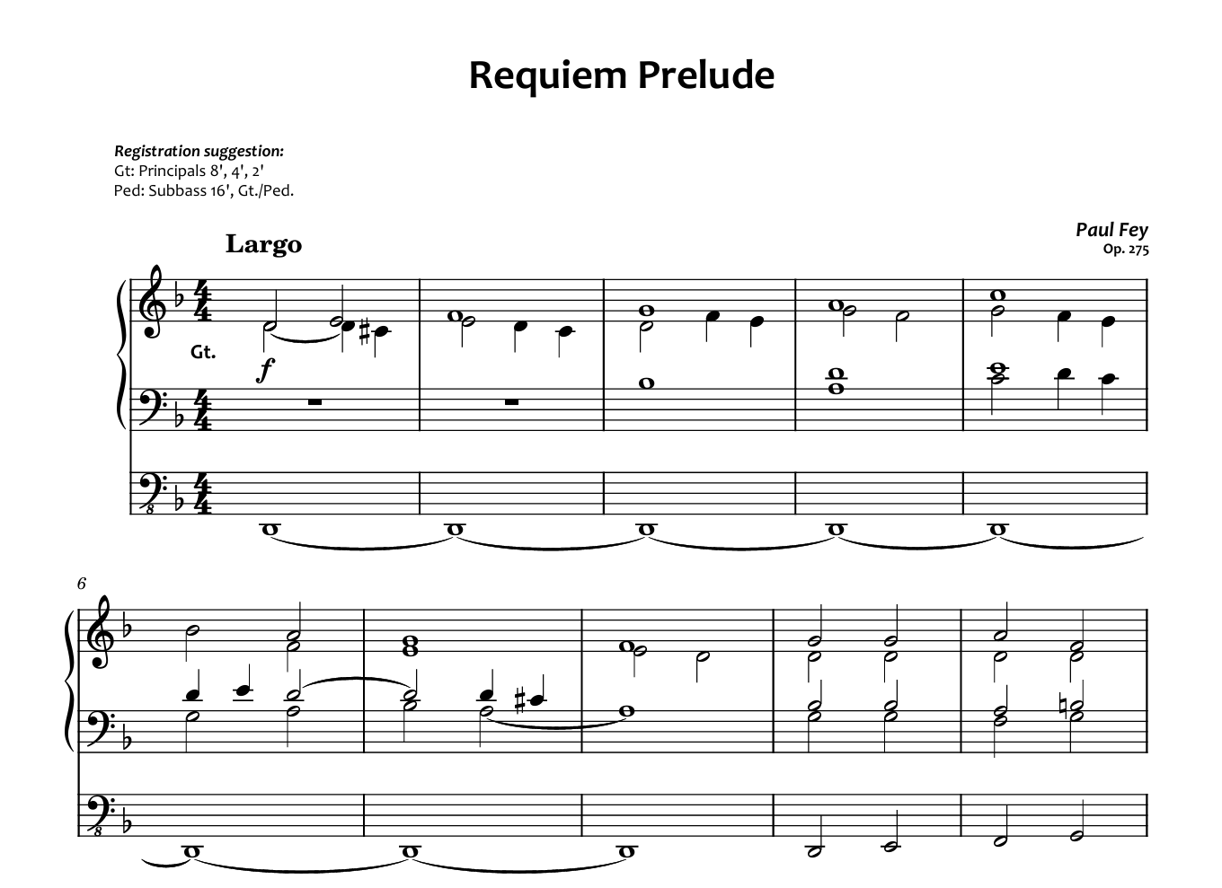 Requiem Prelude (Sheet Music) - Paul Fey, Op. 275
