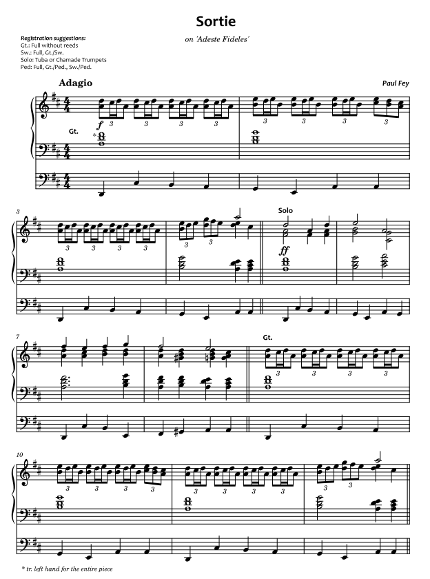 Sortie on 'Adeste Fideles' (Sheet Music) - Paul Fey