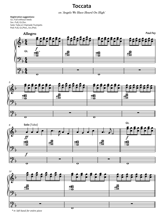 Toccata zu 'Engel haben wir gehört' (Noten) - Paul Fey
