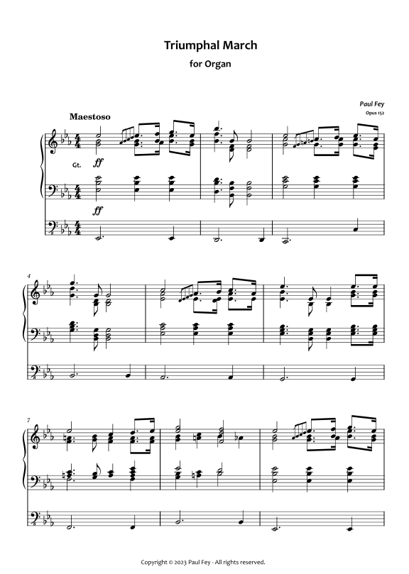 Triumphal March for Organ (Sheet Music) - Paul Fey
