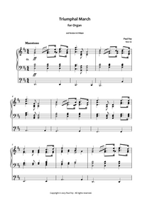 Triumphant March for Organ Pipe Organ Sheet Music by Paul Fey Organist and Pianist 