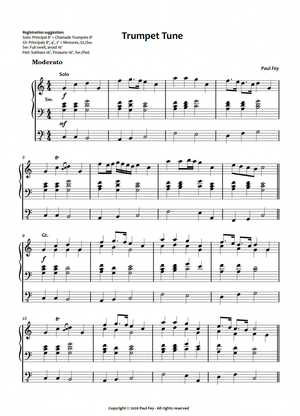 Trumpet Tune (Sheet Music) - Paul Fey