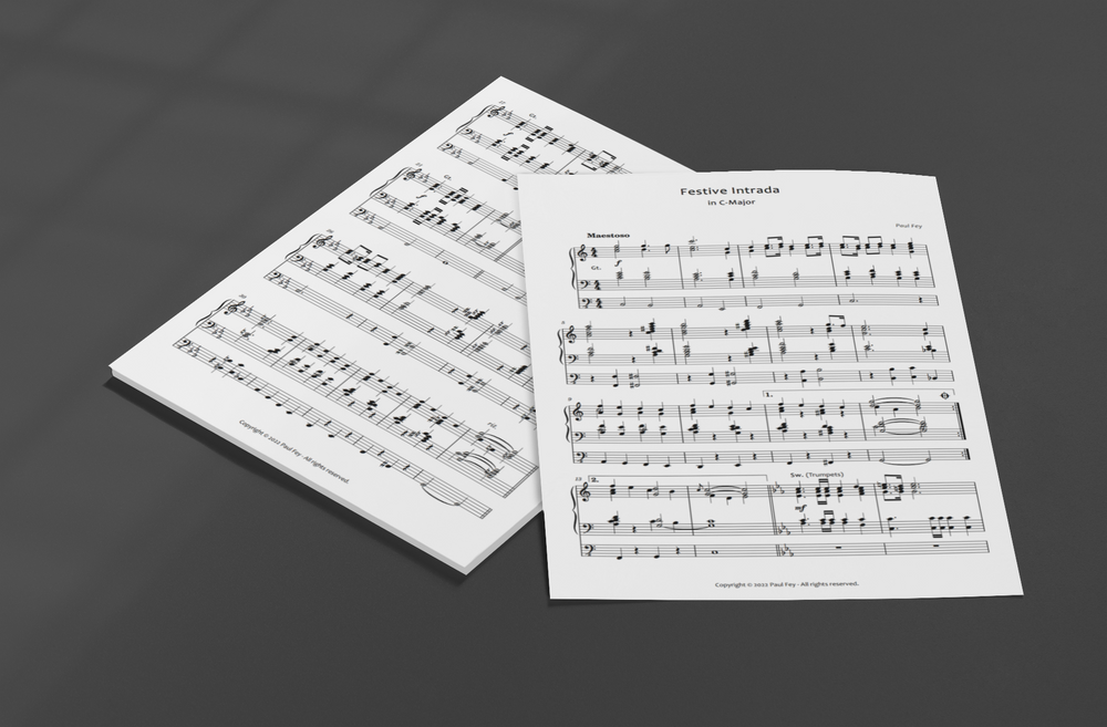 "Festive Intrada" in C-Major for Organ (Sheet Music) - Music for Organ