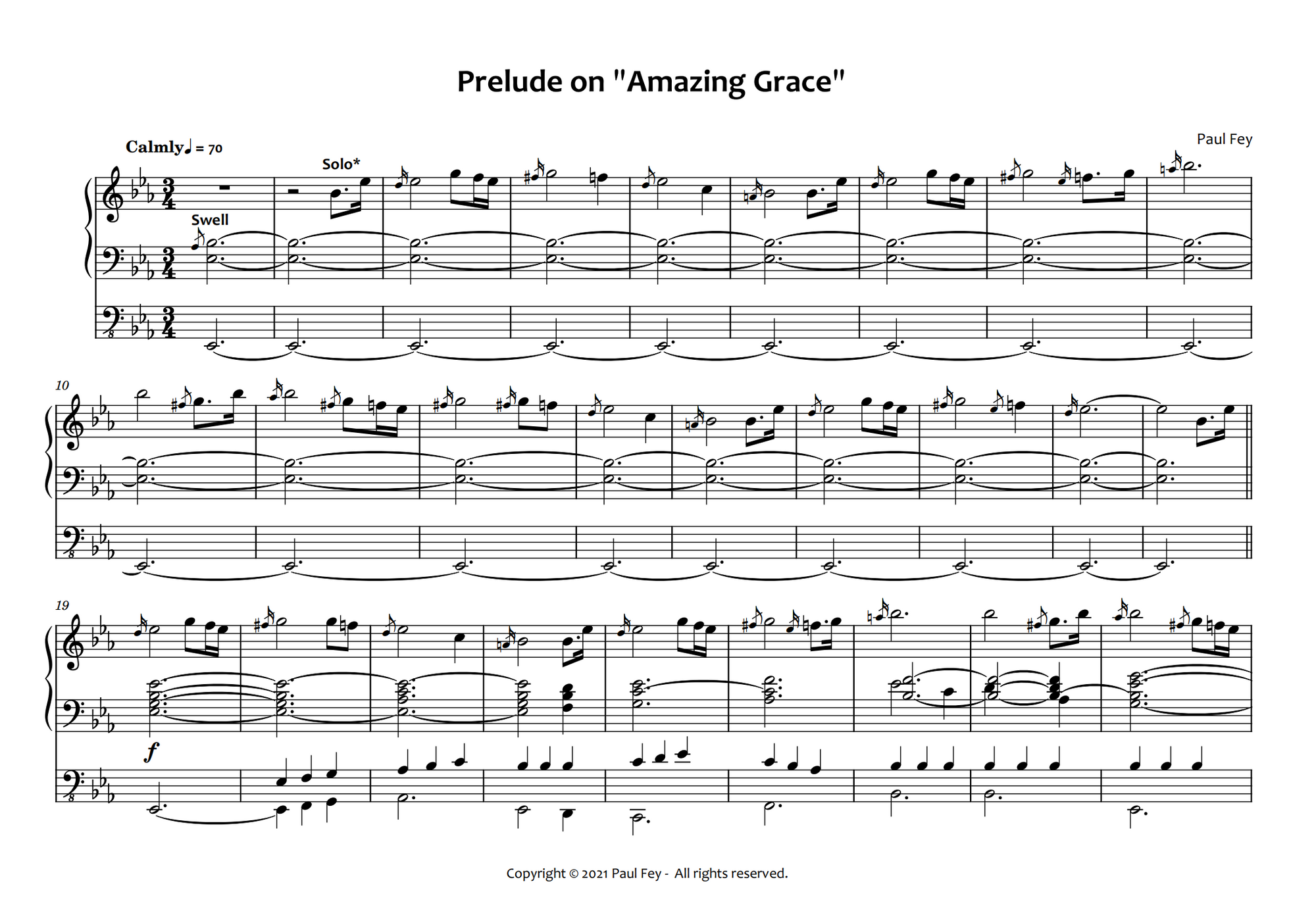 "BagpipePrelude" on Amazing Grace Music for Organ Paul Fey Organist