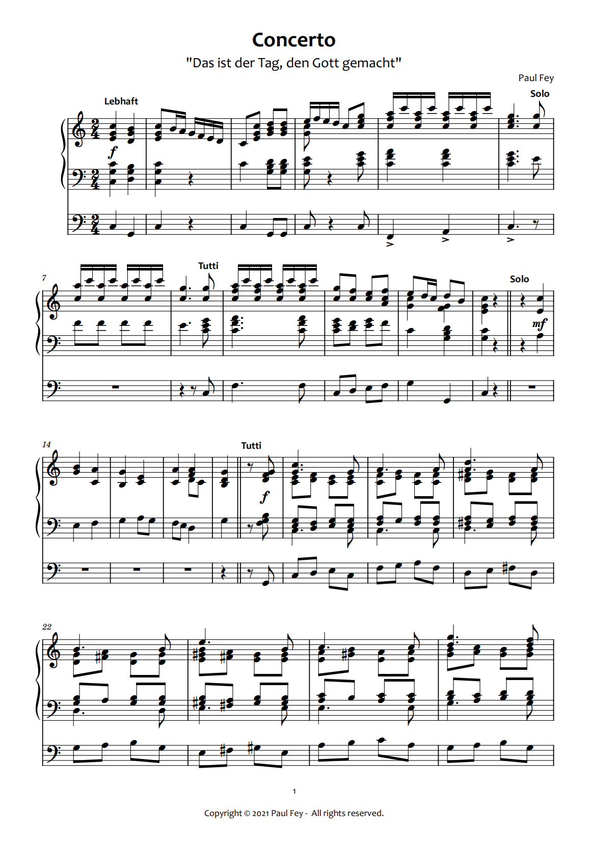 Concerto on "Das ist der Tag, den Gott gemacht" (Sheet Music) - Music for Organ