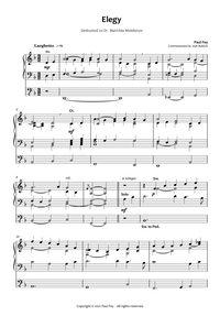 Elegy Dedicated Sheet Music by Paul Fey Organist 