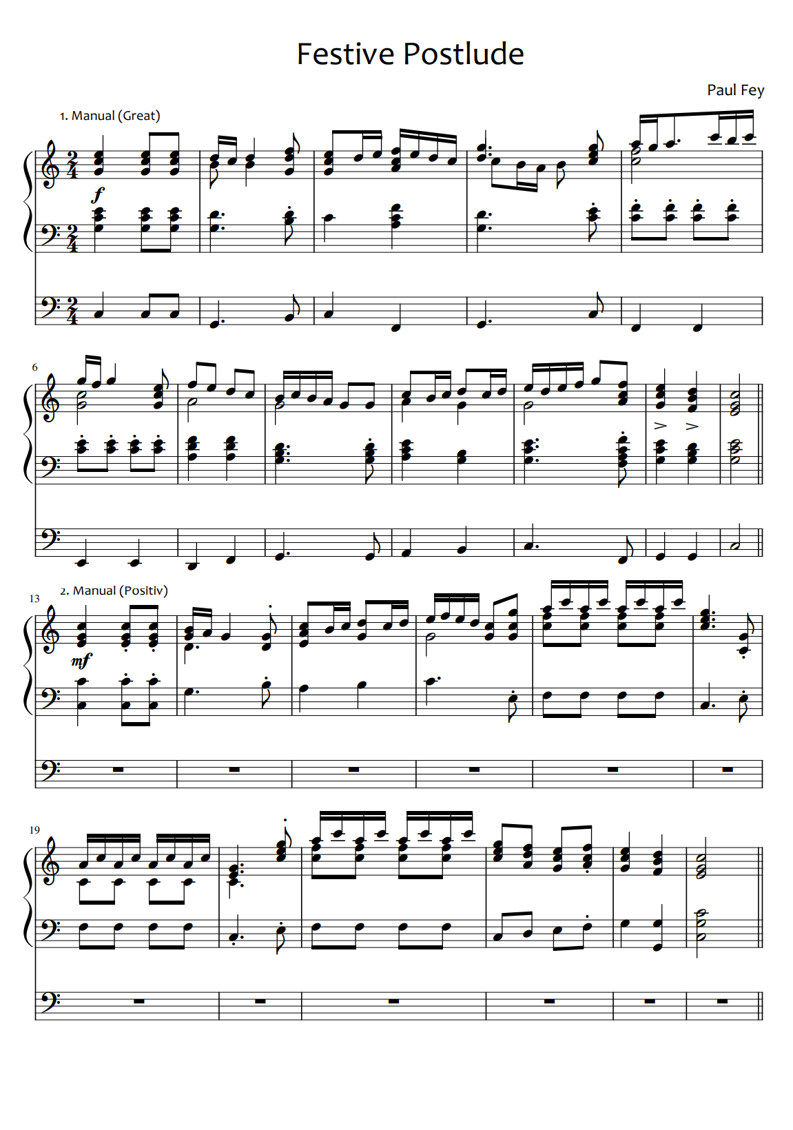 Festive Postlude in C Major (Sheet Music) - Music for Organ