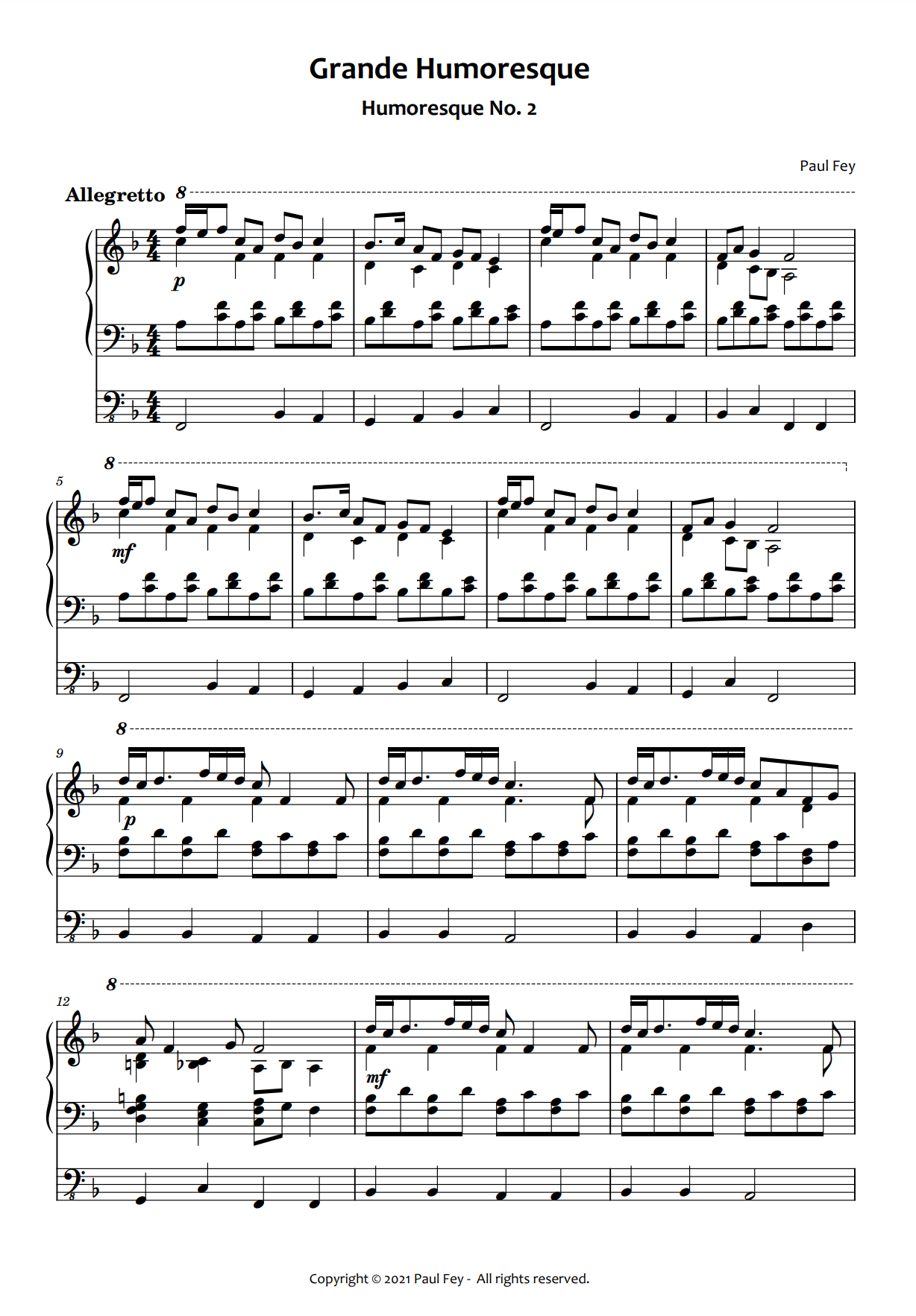 Grande Humoresque" for Organ (Sheet Music) - Music for Organ