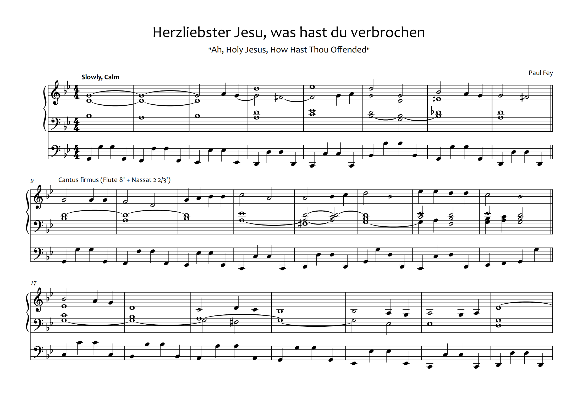 Meditation on "Herzliebster Jesu" (Sheet Music) - Music for Organ by Paul Fey Organist 