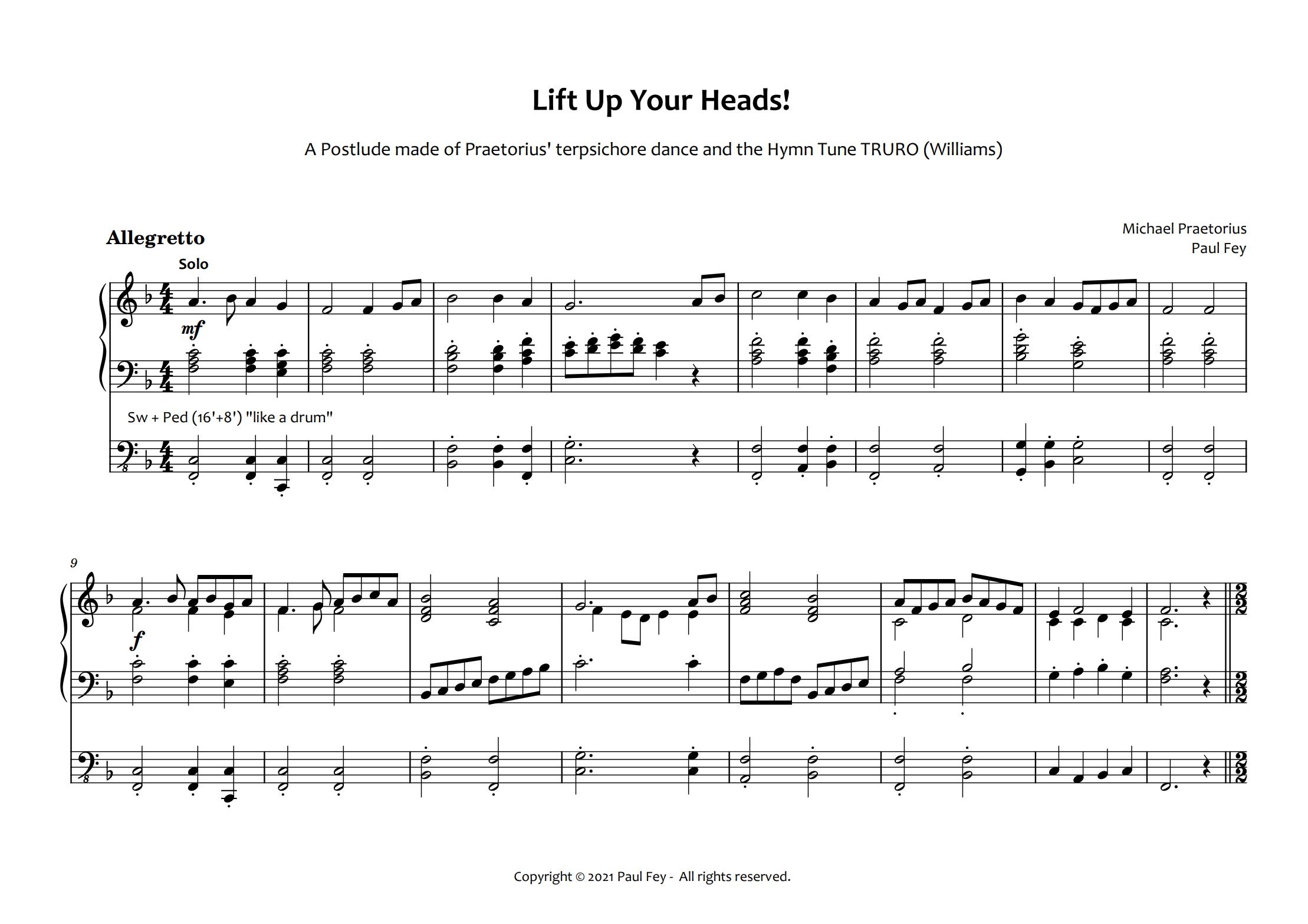 Lift up your Heads" - Advent Postlude (Sheet Music) - Music for Pipe Organ by Paul Fey