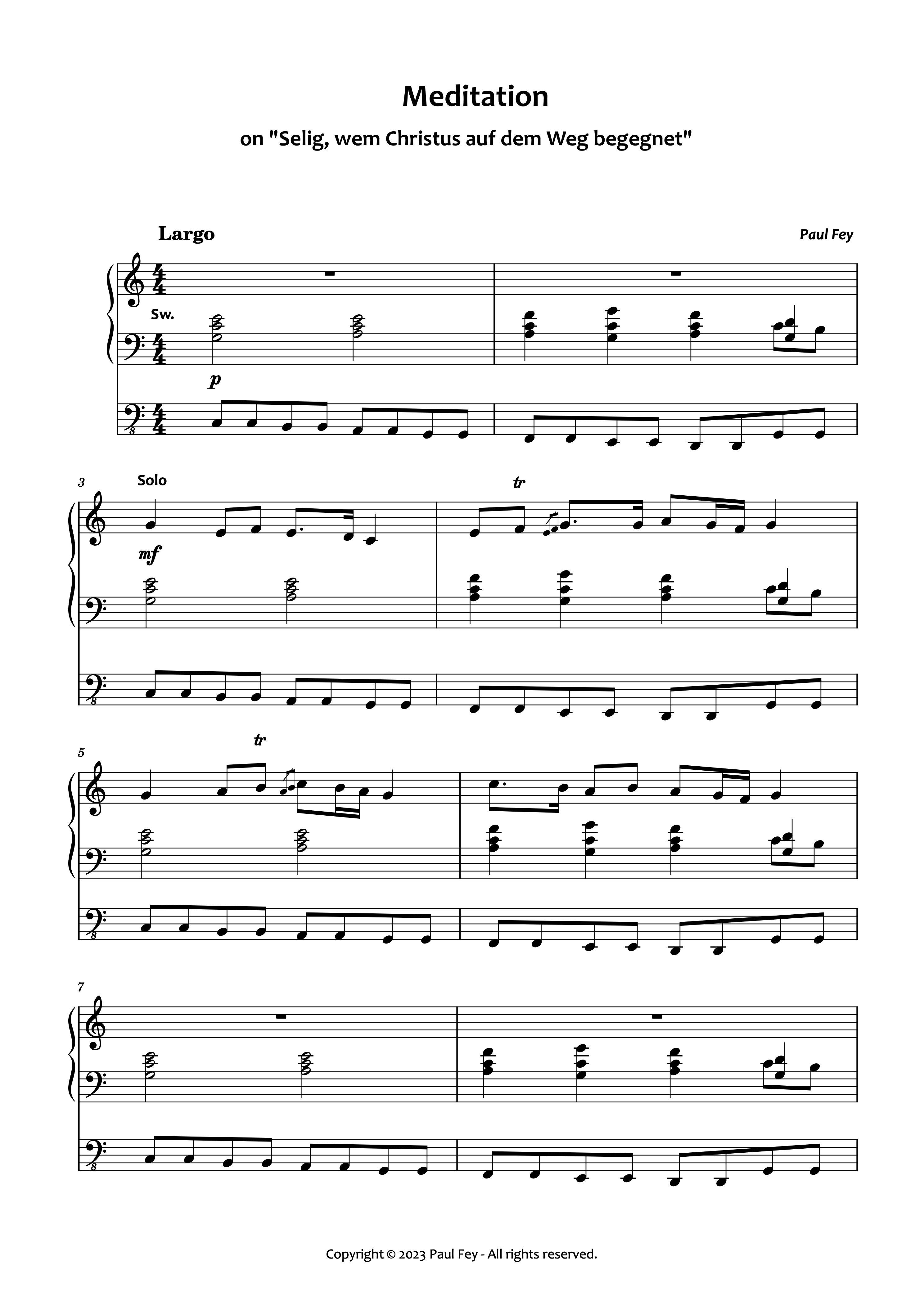 Meditation on "Selig, wem Christus" (Sheet Music) - Music for Organ