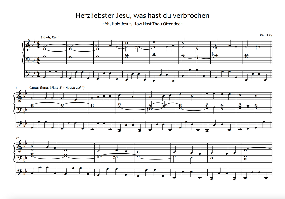 Meditation on "Herzliebster Jesu" (Sheet Music) - Music for Pipe Organ by Paul Fey