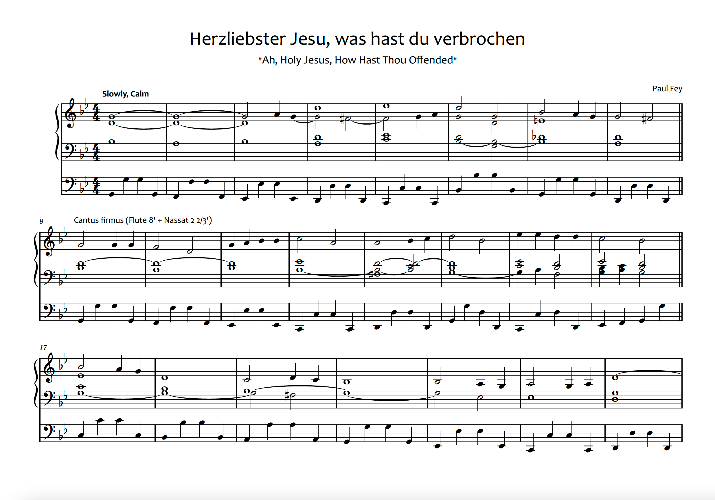 Meditation on "Herzliebster Jesu" (Sheet Music) - Music for Pipe Organ by Paul Fey