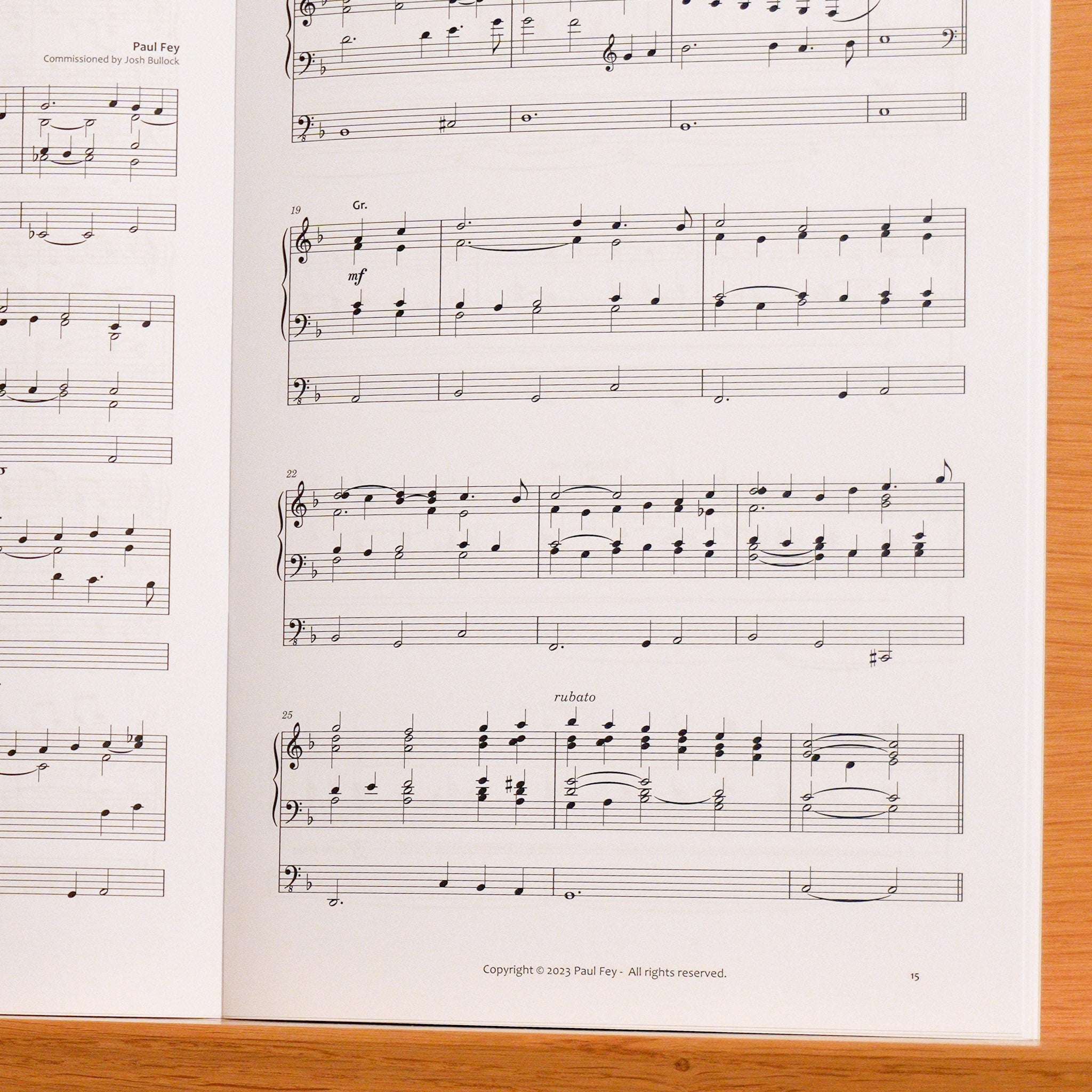 Paul Fey sheet music for the organ 