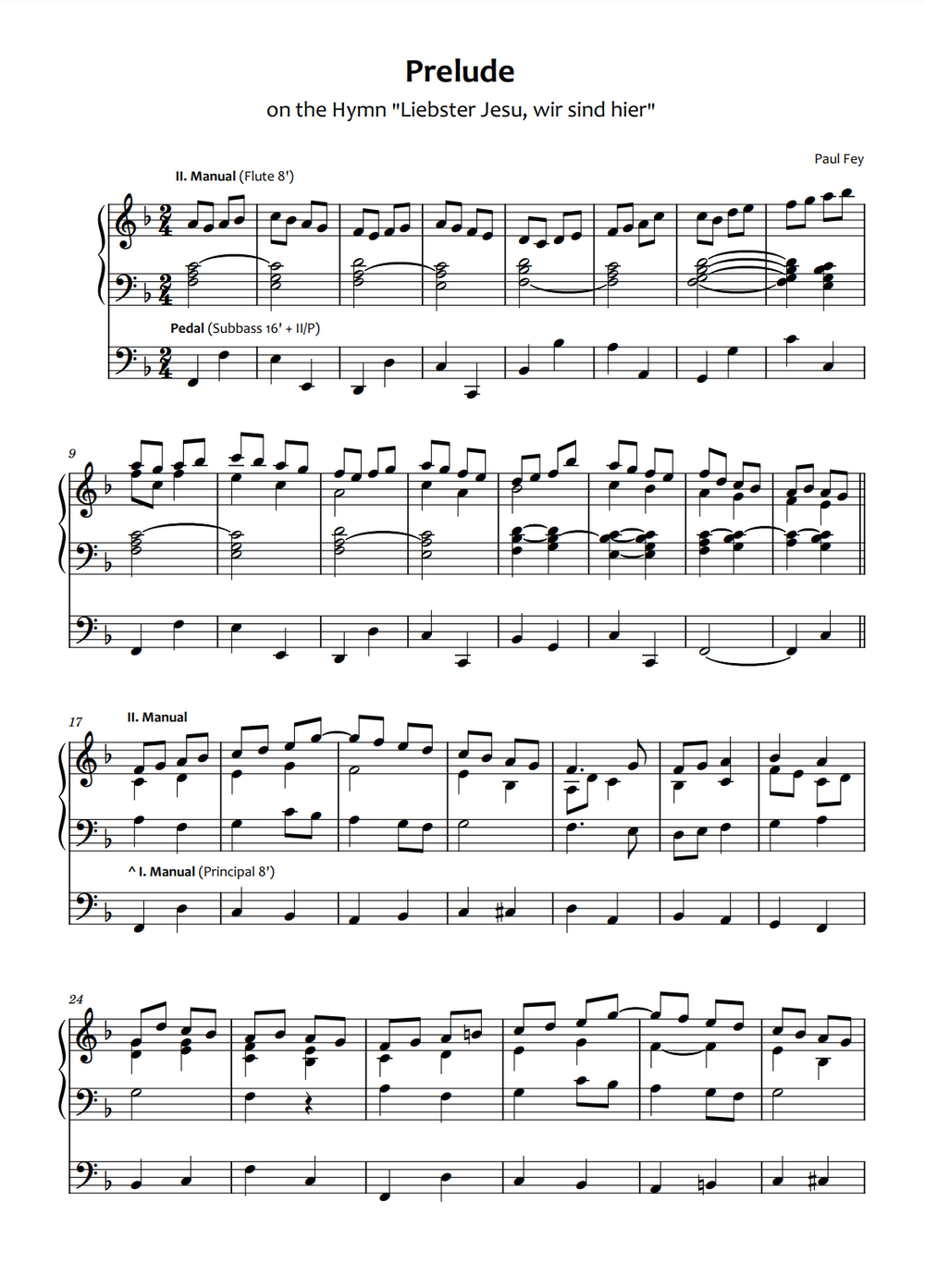 Prelude on "Liebster Jesu" (Sheet Music) - Music for Pipe Organ by Paul Fey