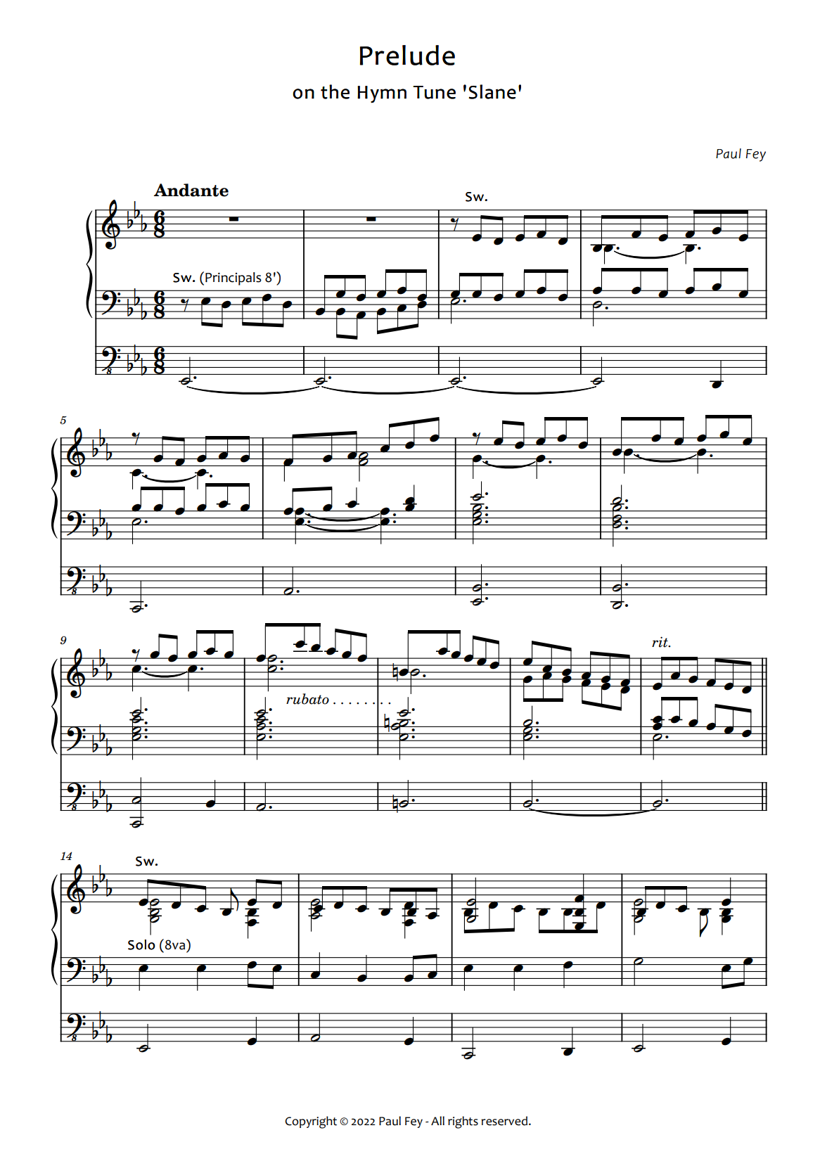 Prelude on "Slane" for Organ (Sheet Music) - Music for Organ