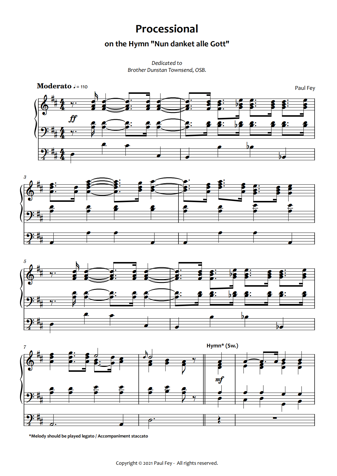 Processional on "Now Thank We All Our God" (Sheet Music) - Music for Organ