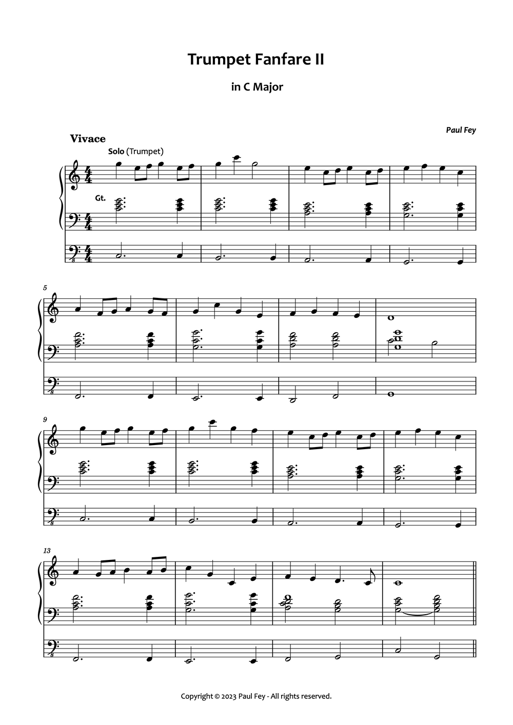 Trumpet Fanfare II (Sheet Music) - Music for Organ